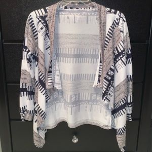 Navy blue, white, and Gray Cardigan